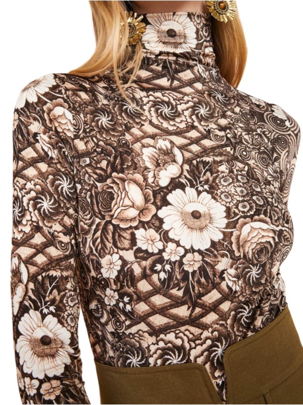 Ulla Johnson Aurelia Jersey Turtleneck Top - Picture 2 of 9